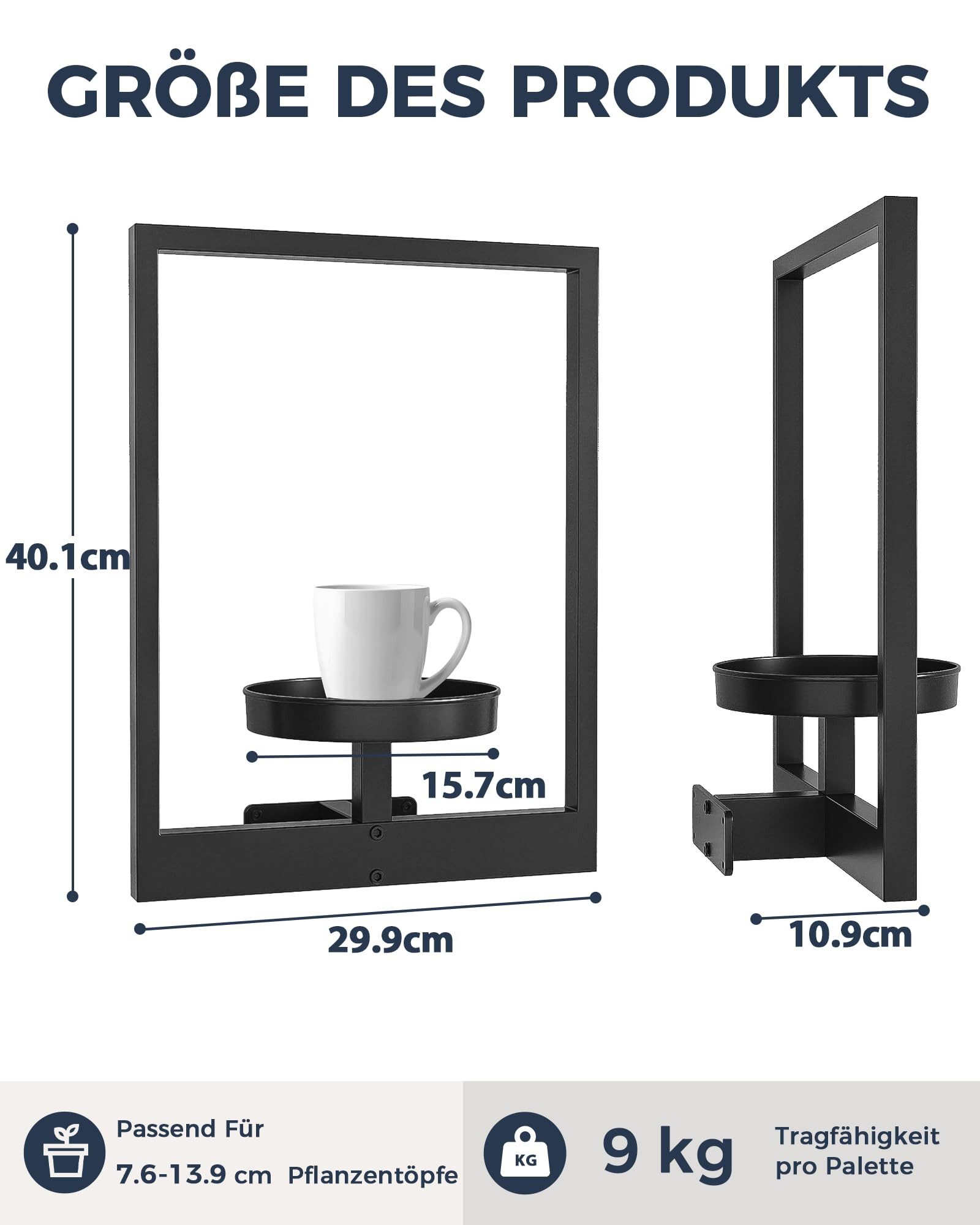 SURFOU Wanddekoobjekt Wand Pflanzenhalter Bilderrahmen Metall Pflanzregal Wanddeko 3er Set (Dekorativer Wand Pflanzenständer im Bilderrahmen Design für Innen und Außen, vielseitig und platzsparend, 3 St)