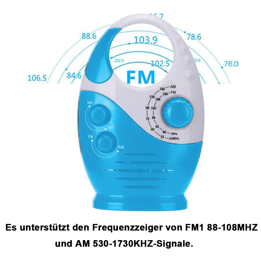 einstellbarer Jormftte Lautstärke Duschradio,mit Wasserdichtes Radio