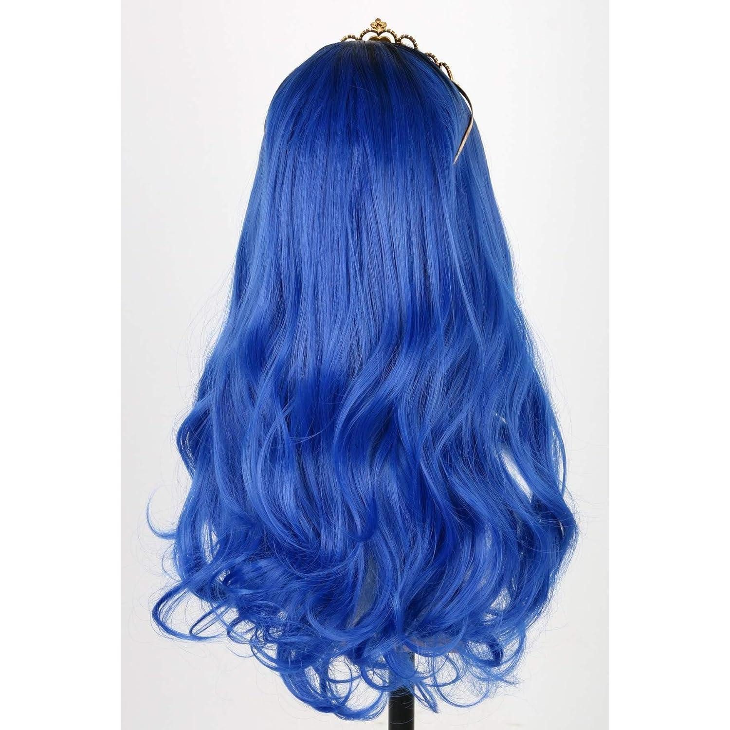 LuxusKollektion Kostüm-Perücke Perücke Kinder Mädchen lockig lang blau Halloween Kostüm blu