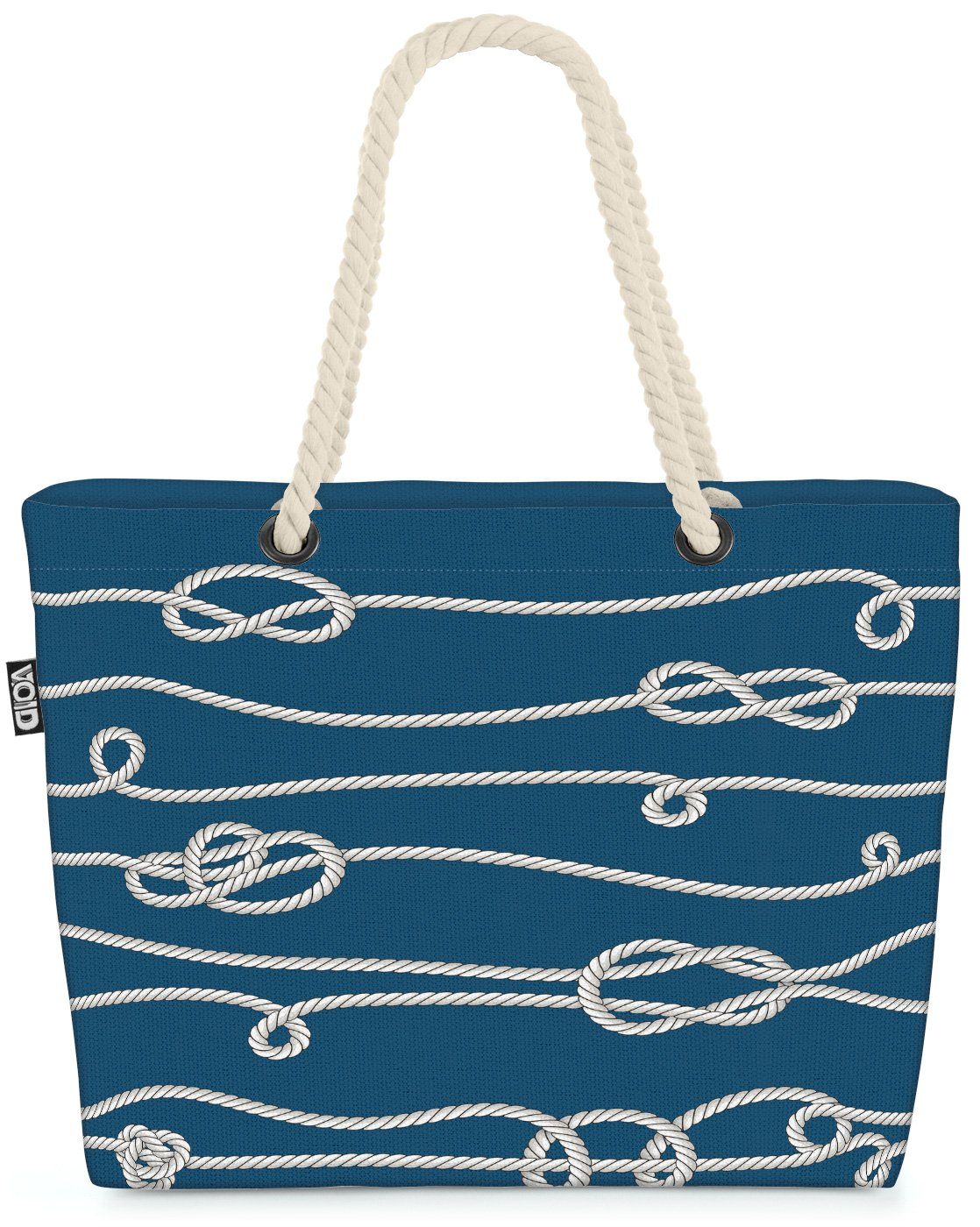 Strandtasche nautisch VOID Knoten Segel (1-tlg), lernen Knoten Nautische Bag Beach Seil Meer maritim Ozean