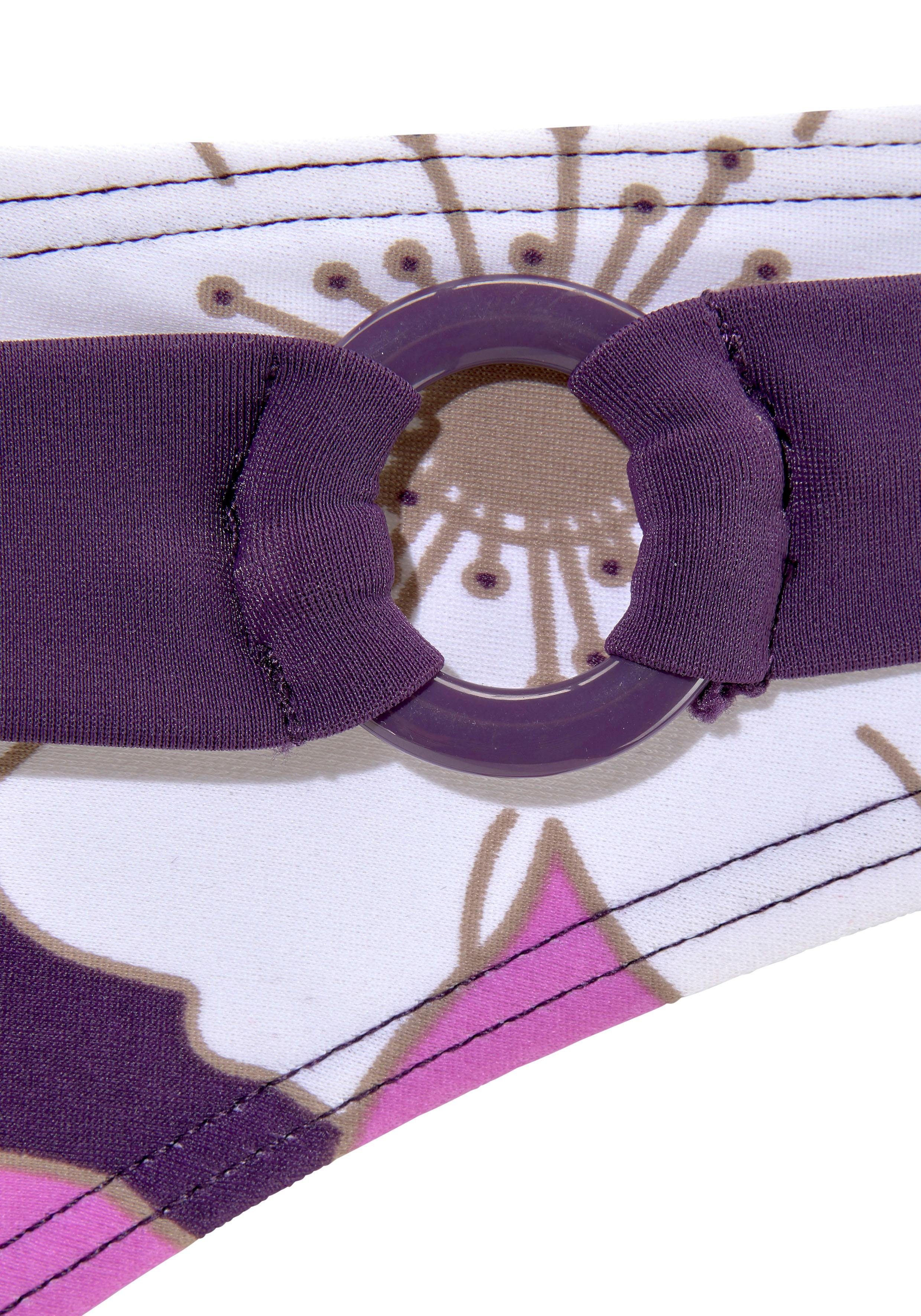 LASCANA Bügel-Bikini florales Design, Bikini-Hose mit Vordermieder, Hose mit Ziergürtel – Bild 4 von 5