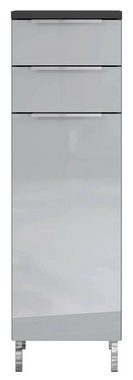 Vito Unterschrank CORUS, Graphit Dekor, Glasfronten, Breite 34 cm, mit 1 Tür und 2 Schubladen