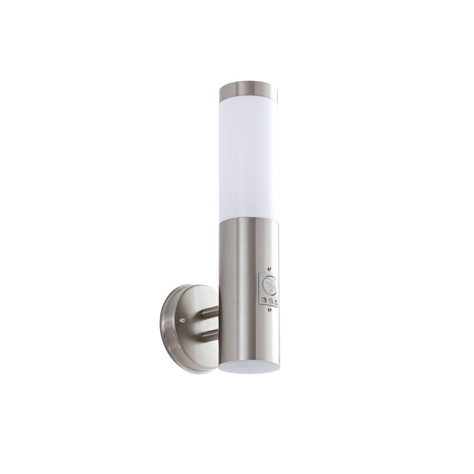 Lindby Außen-Wandleuchte Kristof, Edelstahl Alu IP44mit Bewegungsmelder, 1 x 15 W LED
