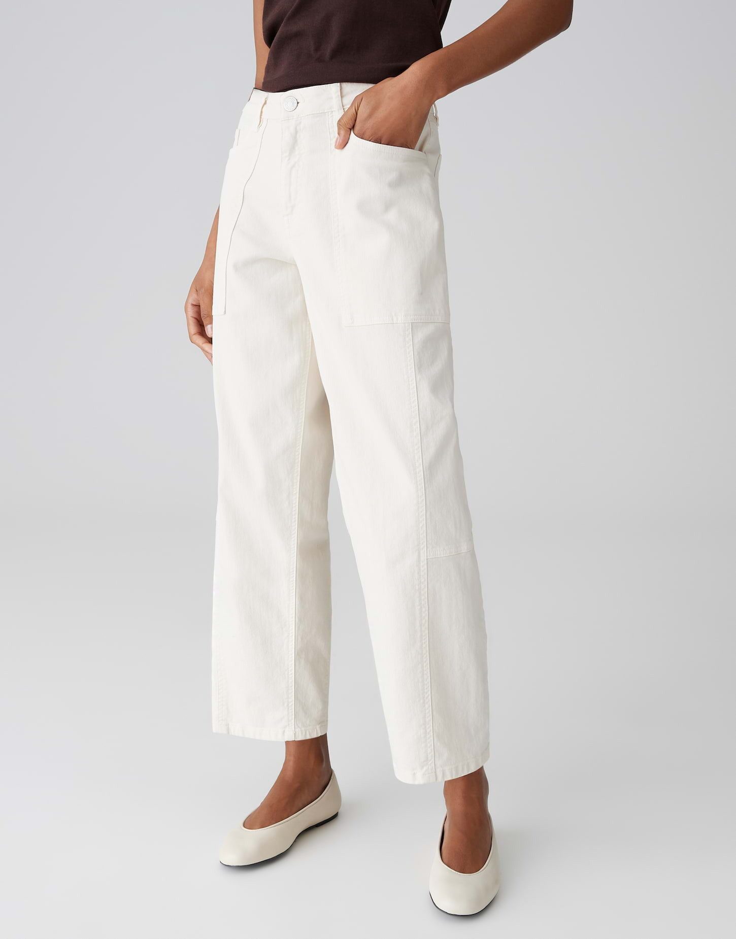 OPUS Relax-fit-Jeans Barrel Jeans aus Dry Indigo® Mid Rise Authentische Waschung, aufgesetzte Cargotaschen