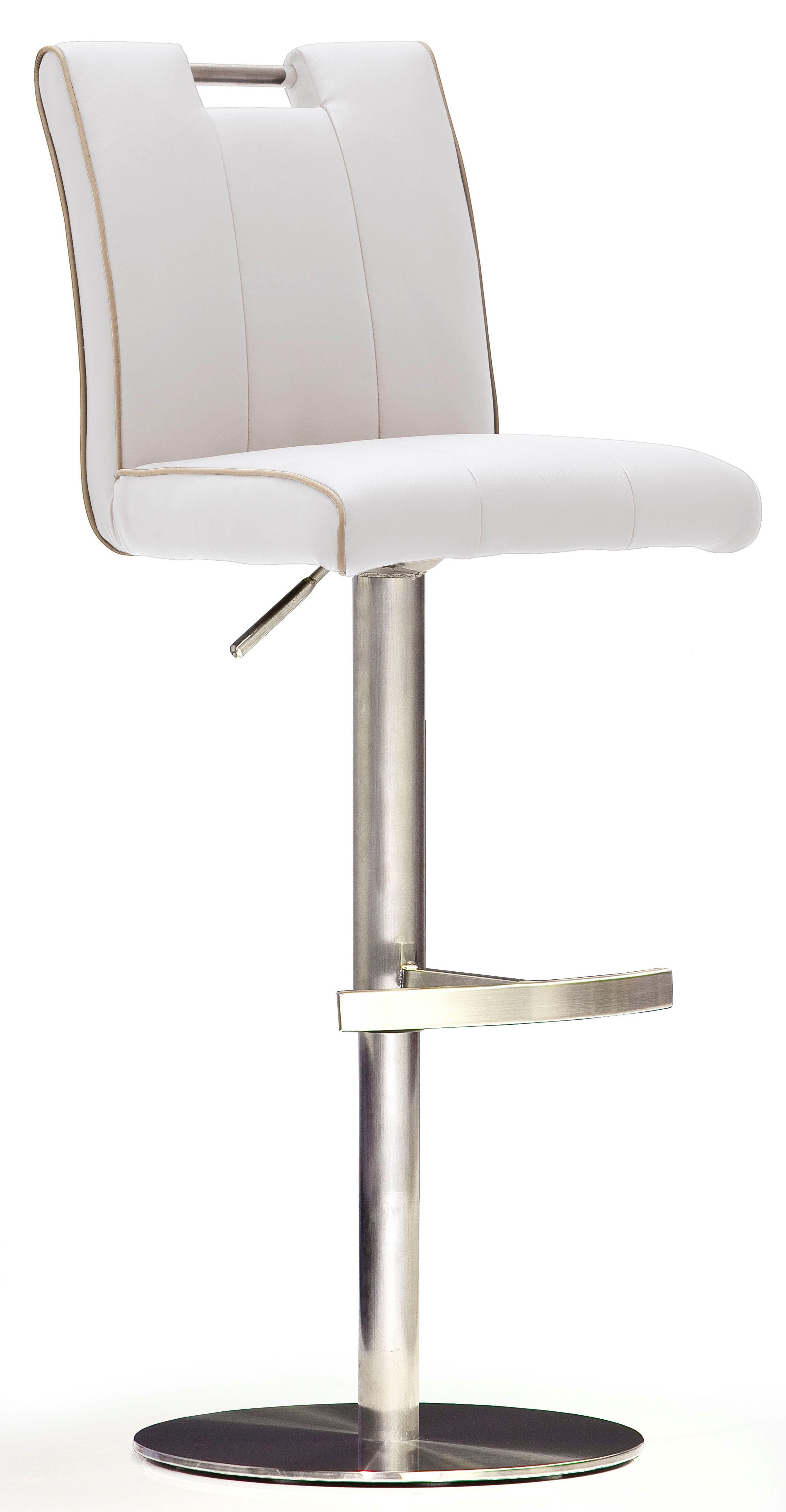 MCA furniture Bistrostuhl BARBECOOL Barhocker Bistrostuhl Tresenhocker, mit Rückenlehne, Bodenplatte rund, 360° drehbar, Sitzhöhe von 55-80cm