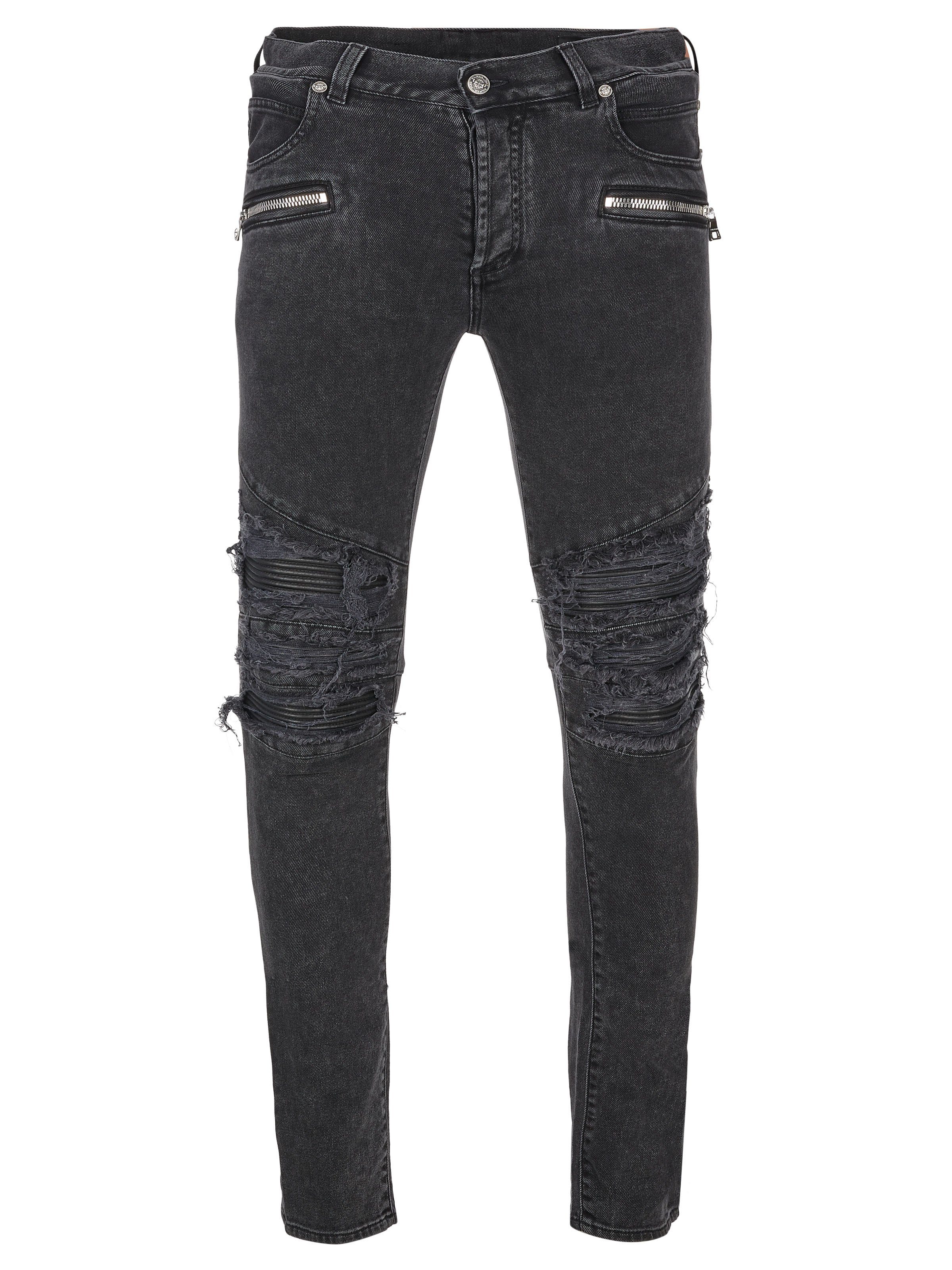 Balmain Slim-fit-Jeans Balmain Jeans dunkelgrau