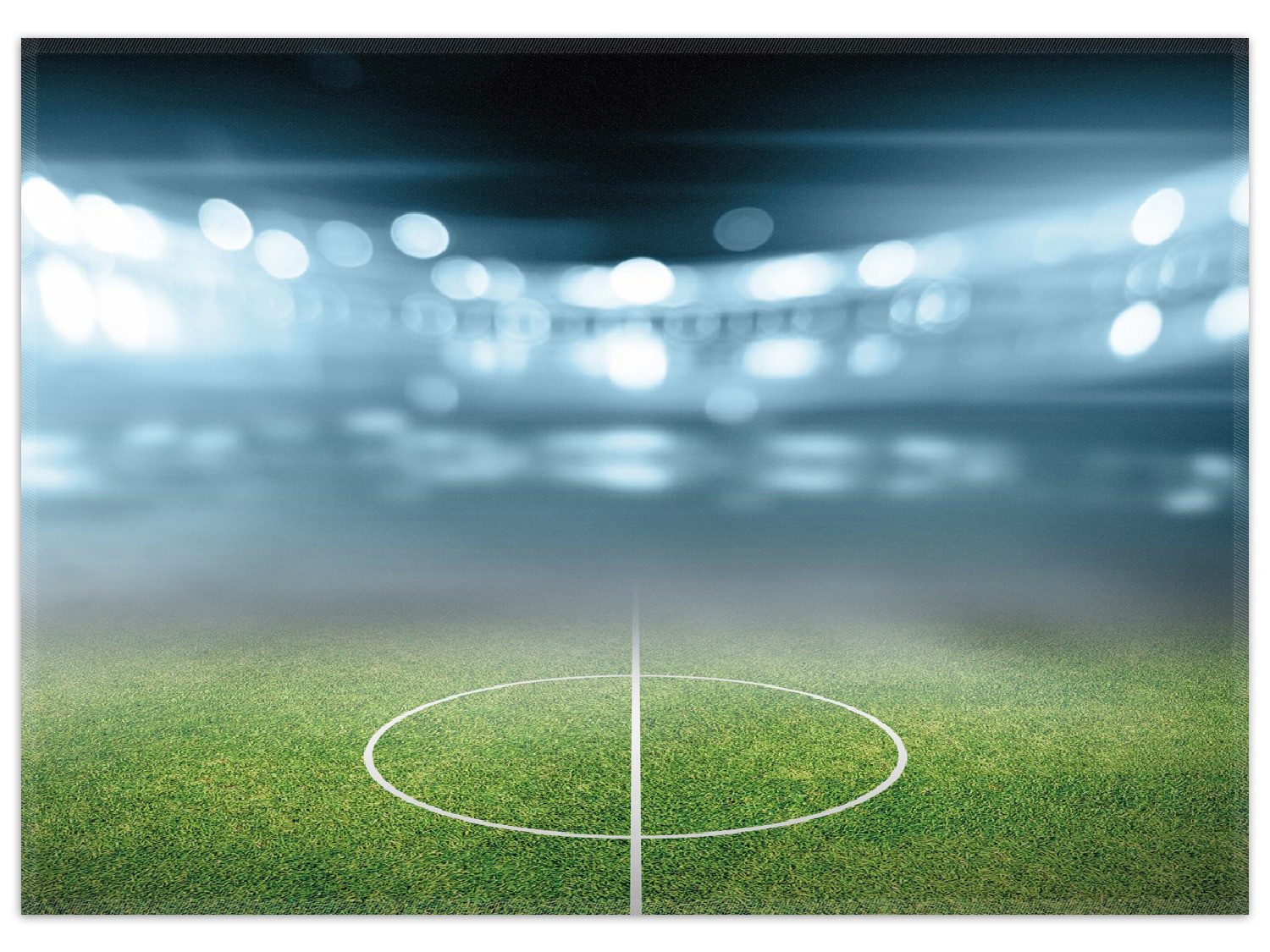 Wallario Teppich Fußball Stadion Mittellinie II, rechteckig, rutschfest