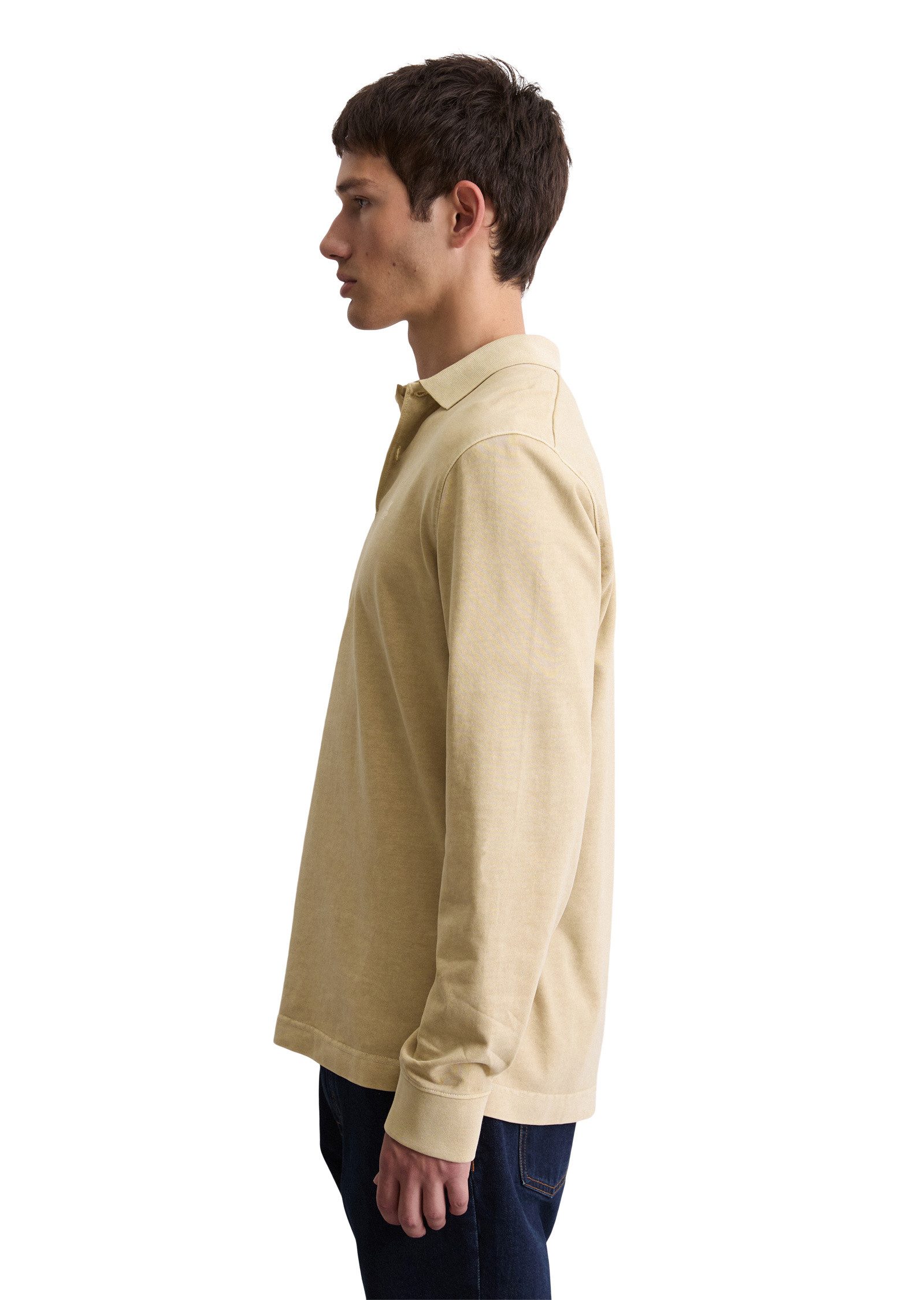 Marc O'Polo Langarm-Poloshirt aus reiner Bio-Baumwolle günstig online kaufen