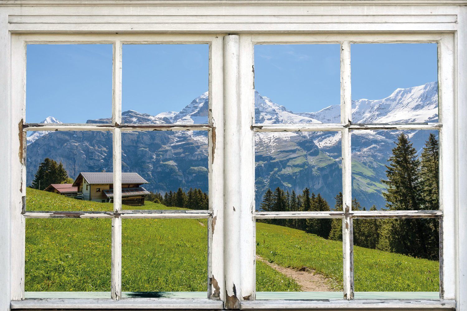 queence Leinwandbild Berge Südtirol, & Alpenbilder, Premium-Leinwandstoff Natur Berghütte, St), (1