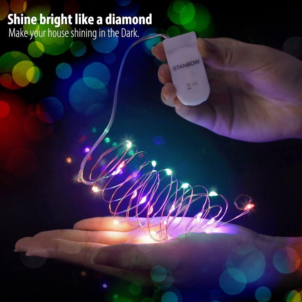 ZMH LED-Lichterkette 8 Set 2M 20Led Kupferdraht mit Batterie Lichtkette, 8-flammig, LED-Lichterkette – Bild 2 von 5