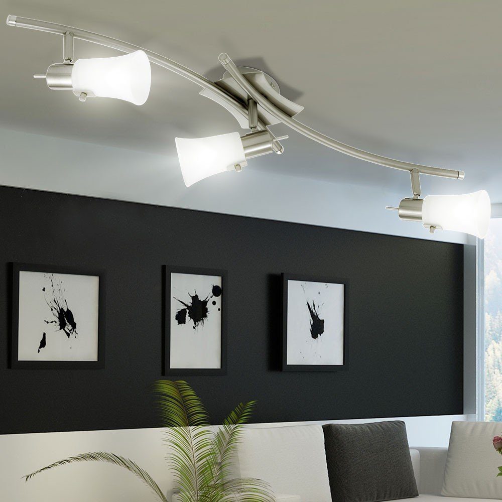 etc-shop LED Deckenspot, Leuchtmittel inklusive, Decken Spot Leuchte Strahler verstellbar Glas Beleuchtung satiniert im