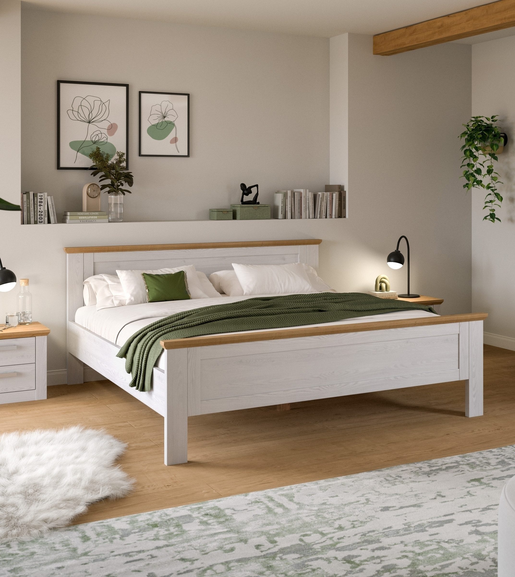 freiraum Bettgestell Verona, in Sibiu Lärche, Spannplatte/MDF - 189x90x209cm (BxHxT)