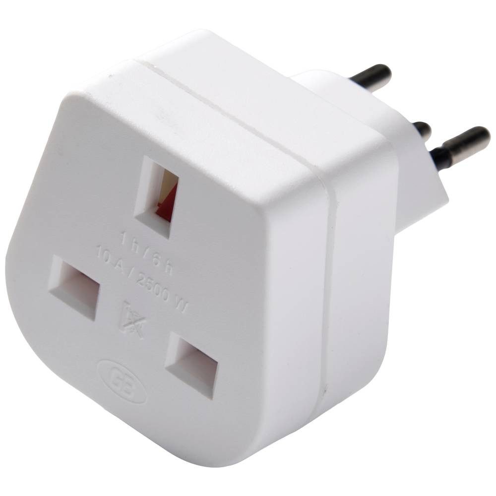 Reisestecker Schweiz Typ 12 auf England mit 10 A. Reiseadapter