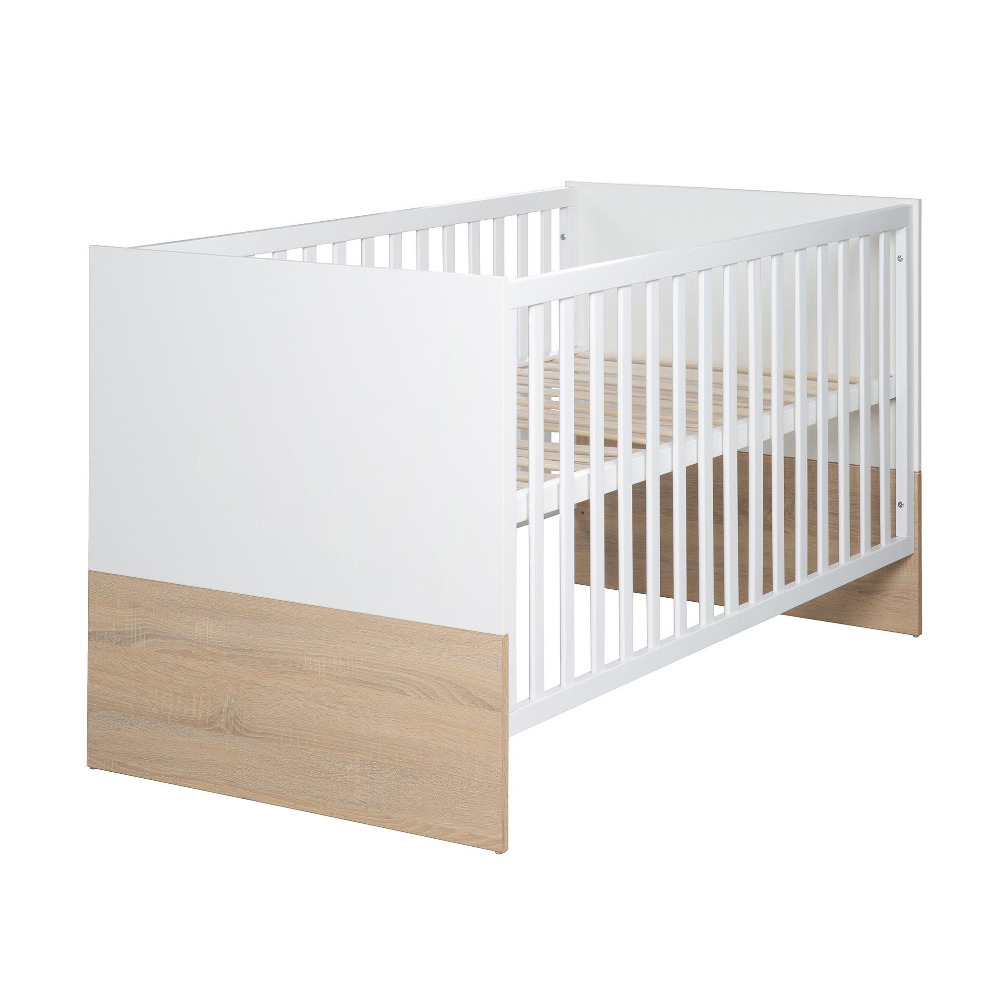 roba® baby furniture set Gabriella, cot, changing table, body & fronts in bicolor, oak/white