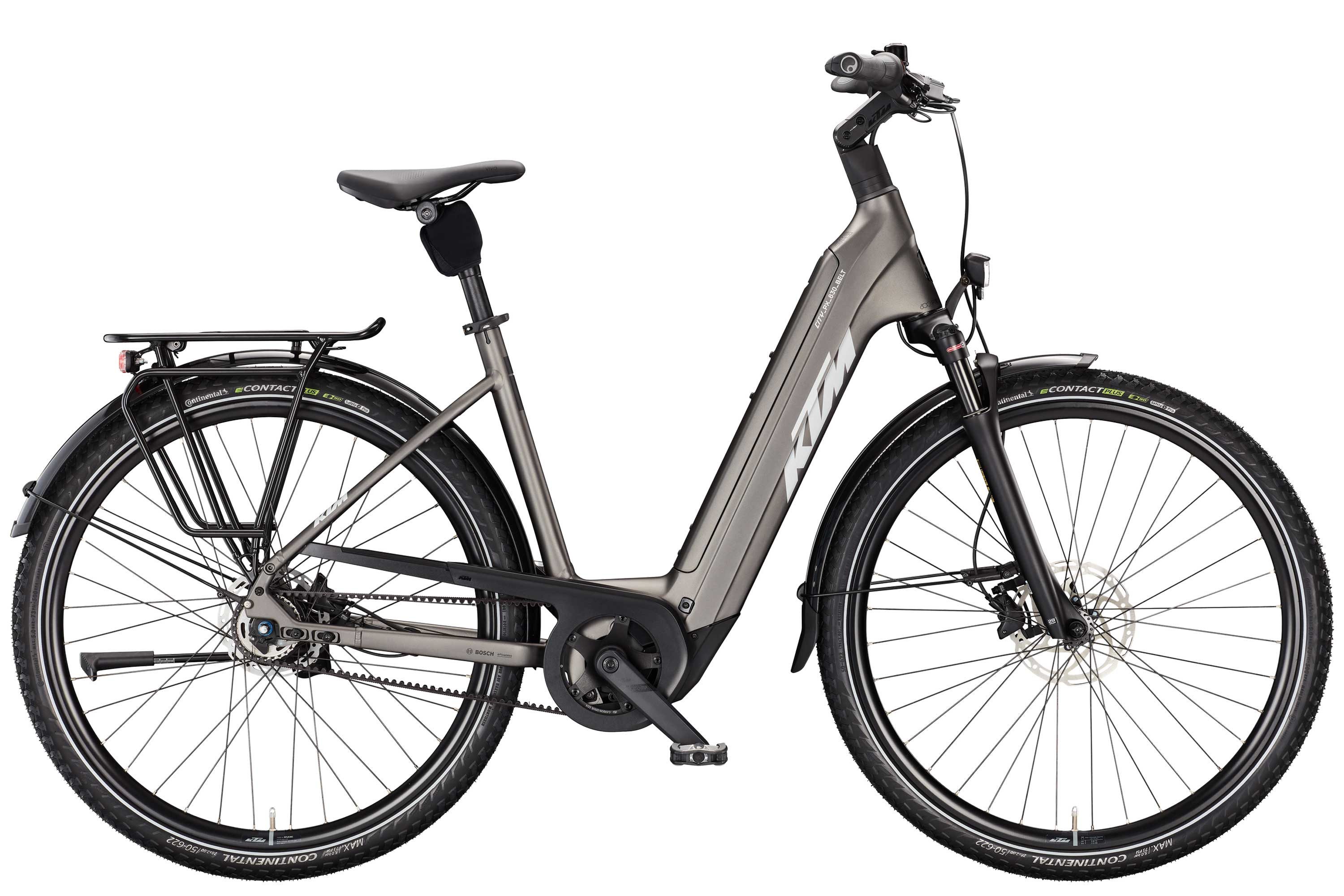 KTM E-Bike KTM Macina City PX 830 Belt Damen grau 2026, 5 Gang Shimano Nexus 5 Disc CL 36H 135-10, Nabenschaltung, Bosch Performance Line PX smart System, 800 Wh