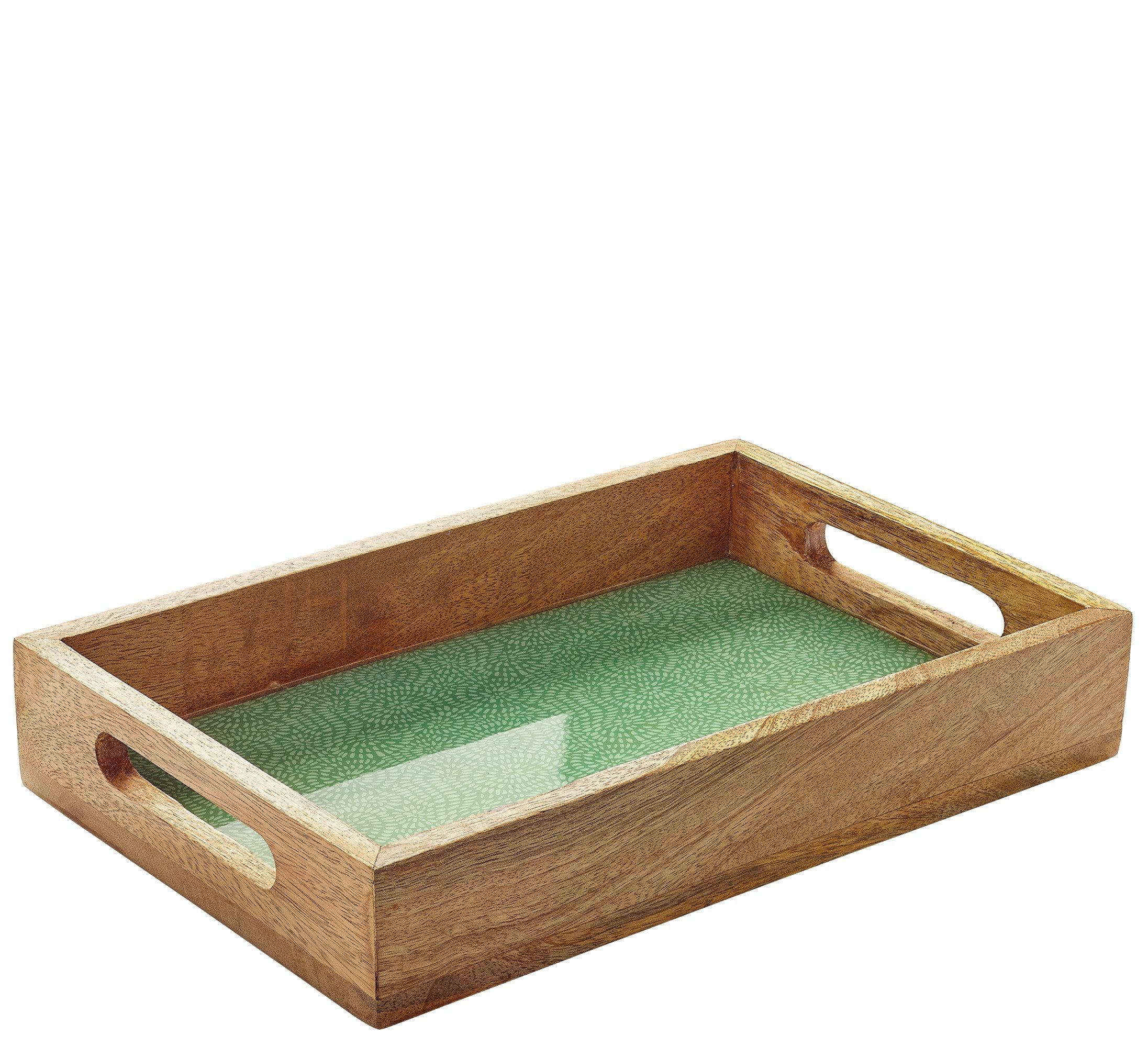 ZASSENHAUS Dekotablett Tablett Serviertablett Mango-Holz 30,5 x 20cm ZASSENHAUS BRUSH GREEN
