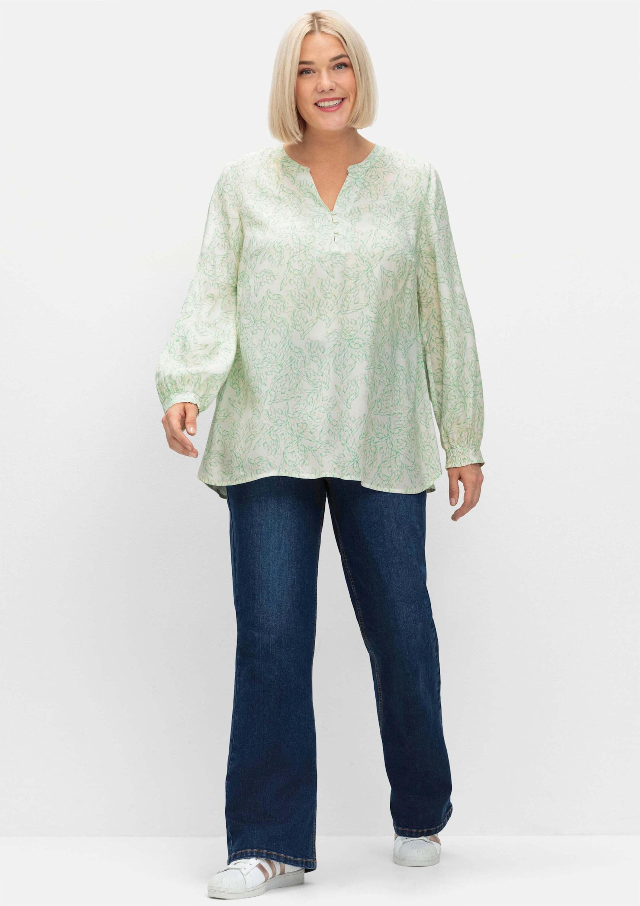 Sheego Klassische Bluse Tunika Langarm günstig online kaufen