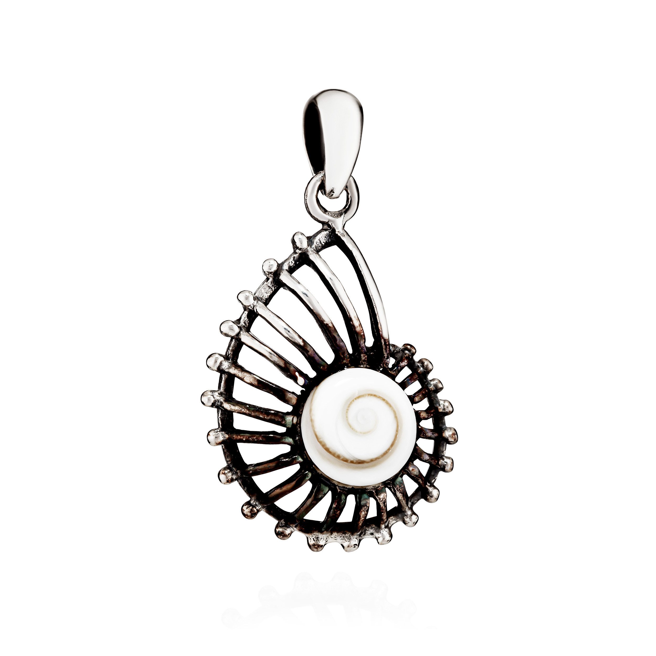 Kettenanhänger 23x15mm Schnecke mit 925 Silber Kristall Amulett