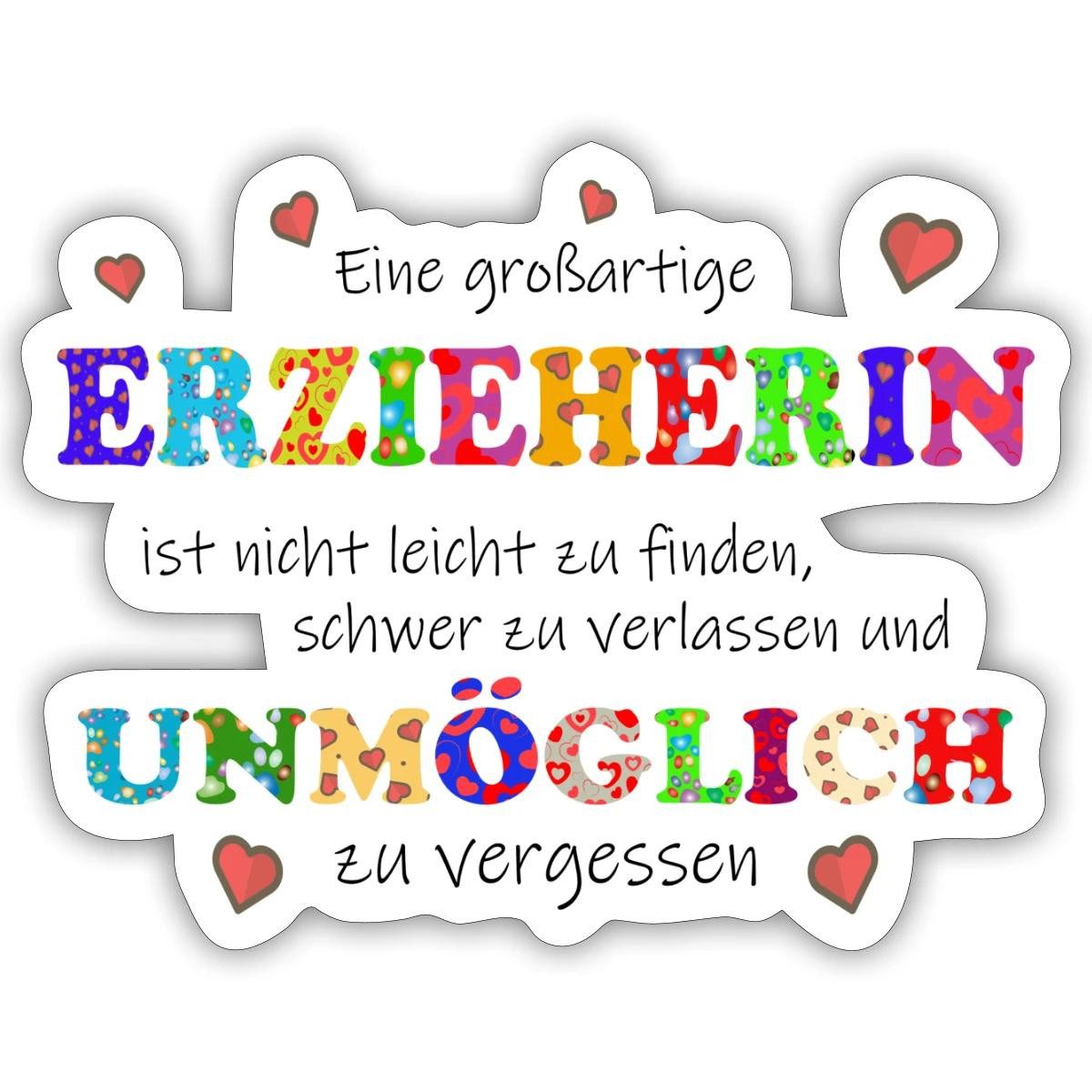 Spreadshirt Aufkleber Großartige Erzieherin Abschiedsgeschenk Sticker Aufkleber