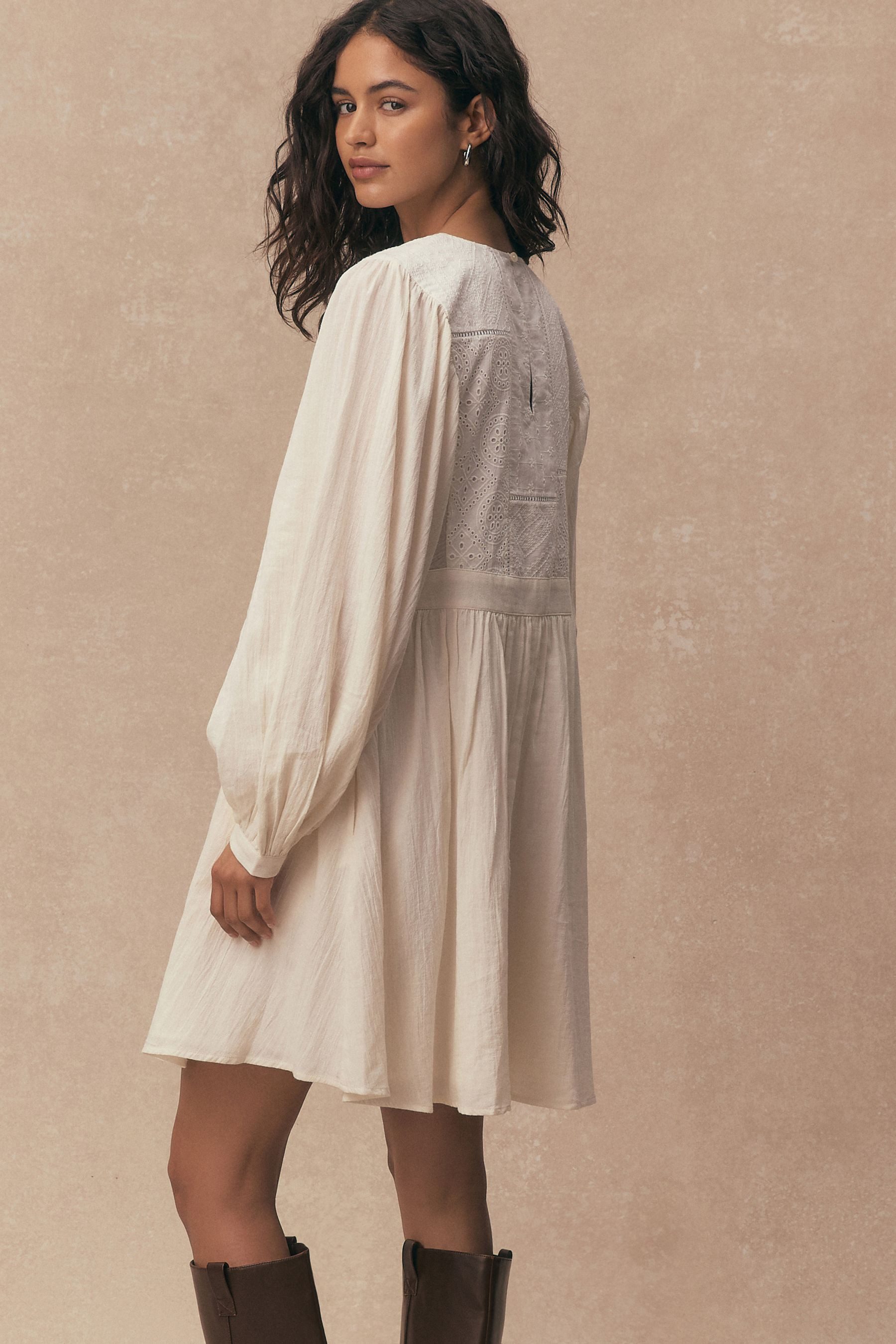Next Minikleid Langärmeliges Mini-Patchworkkleid (1-tlg) günstig online kaufen