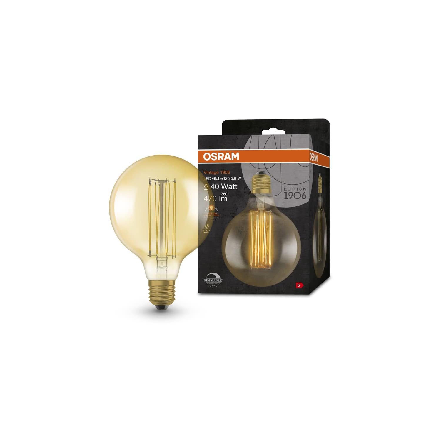 Osram LED-Leuchtmittel Lamps Dimmbare Vintage, E27, 1 St., Goldweiß, Vintage-Edition