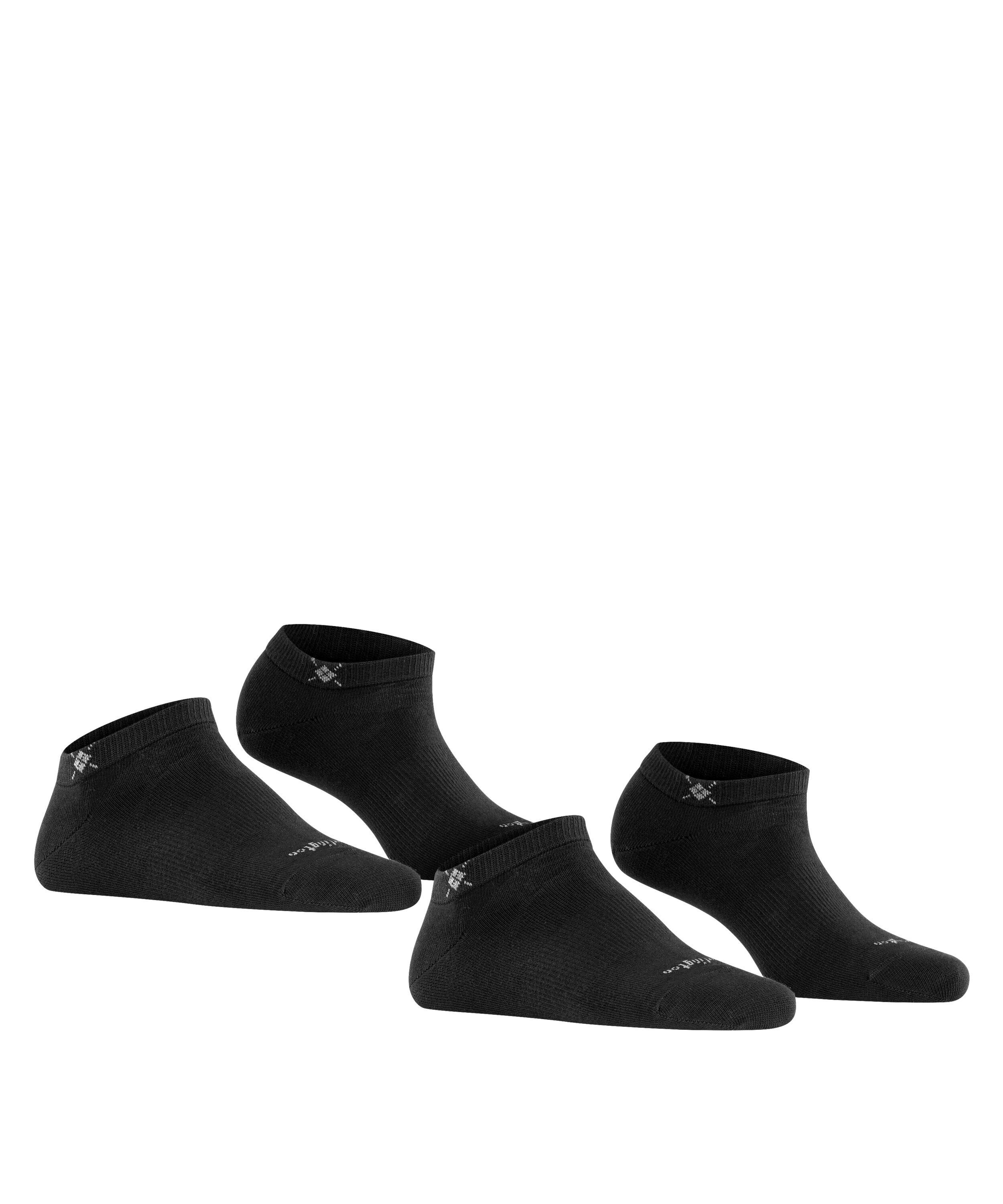 (2-Paar) Everyday 2-Pack black Sneakersocken (3000) Burlington weicher Baumwolle aus gekämmter