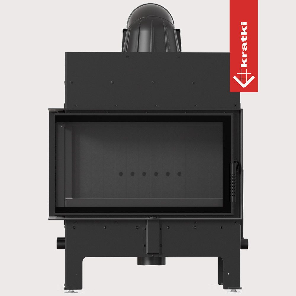 Kratki Kamineinsätze Kamineinsatz aus Stahl FLOKI M links 10 kW Ø 200 BK schwarz, 10 kW