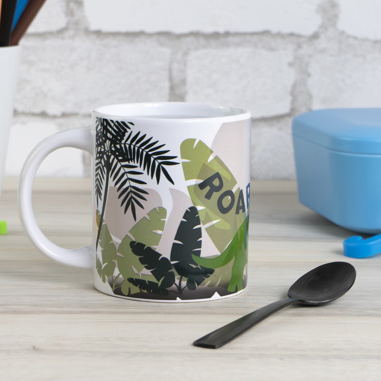 Geda Labels GmbH Tasse Farbwechsel Dinos, 1-tlg., Keramik, Grün, 250ml, mit Thermoeffekt