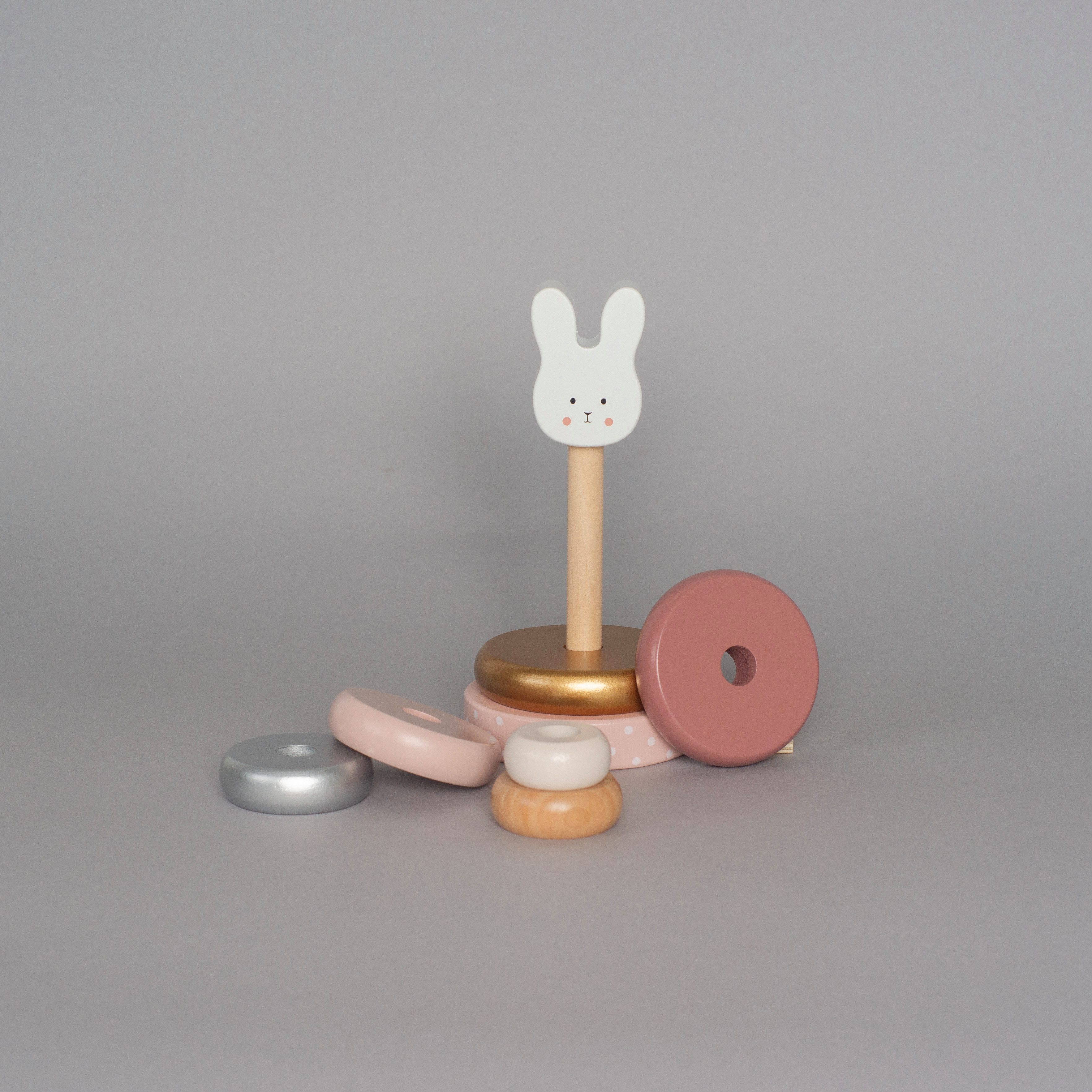 JaBaDaBaDo Stapelspielzeug Stapelturm Häschen Rosa & Gold
