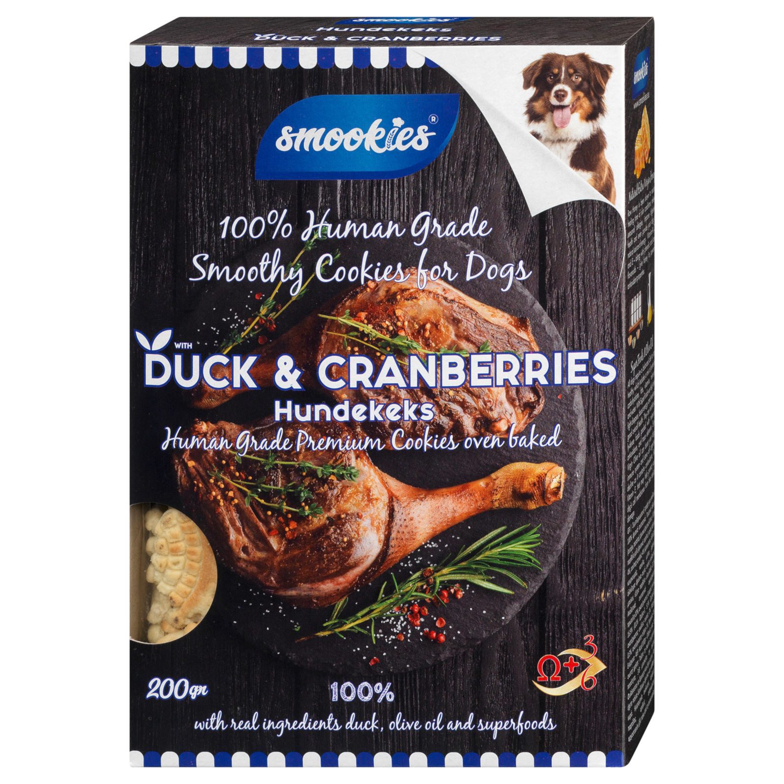 smookies Duck & Cranberries, 200g, ein Keks, den Hunde lieben!, Snack für: Hunde von smookies