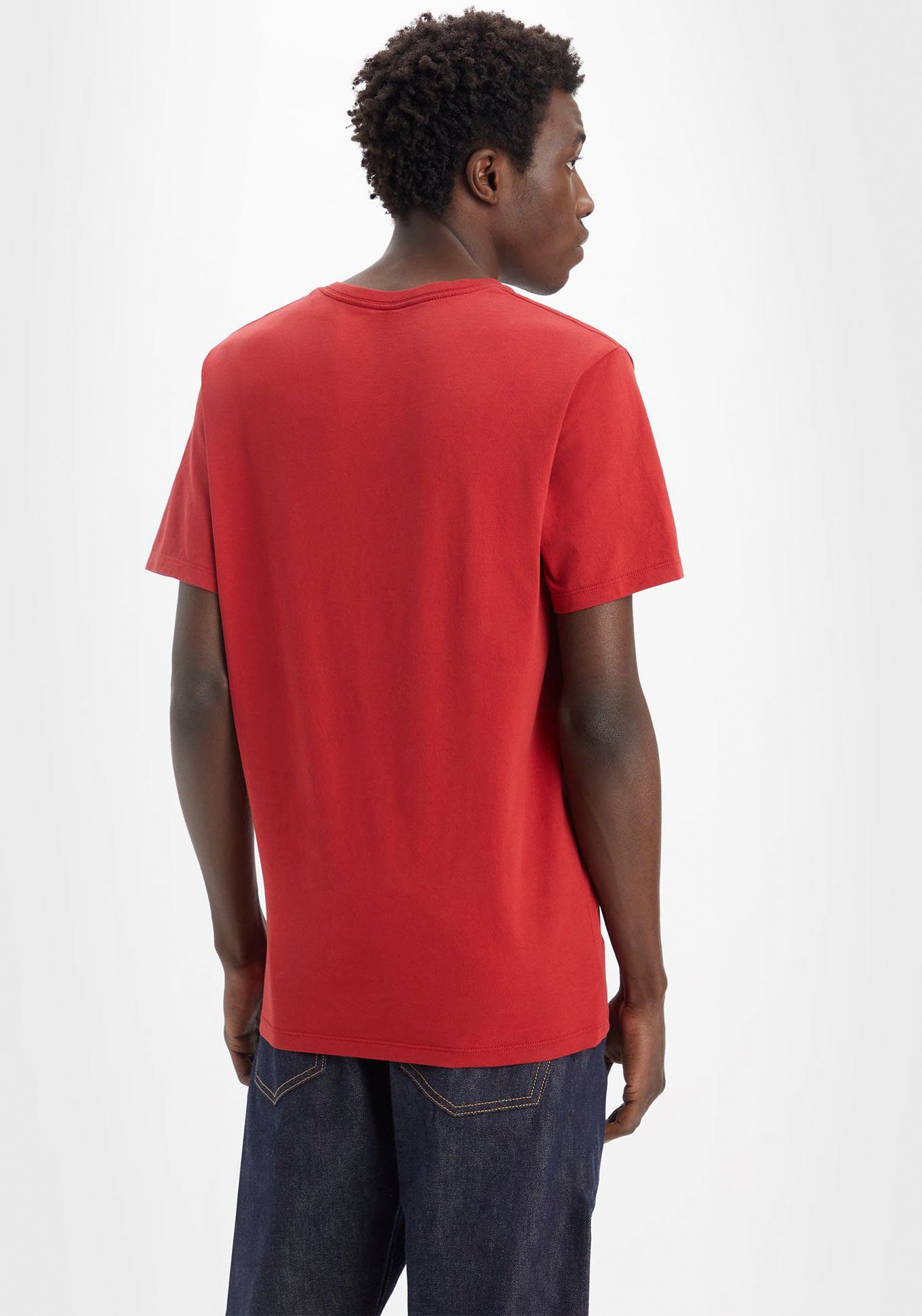 Levi's® V-Shirt LE ORIGINAL HM red Logostickerei VNECK rhythmic mit