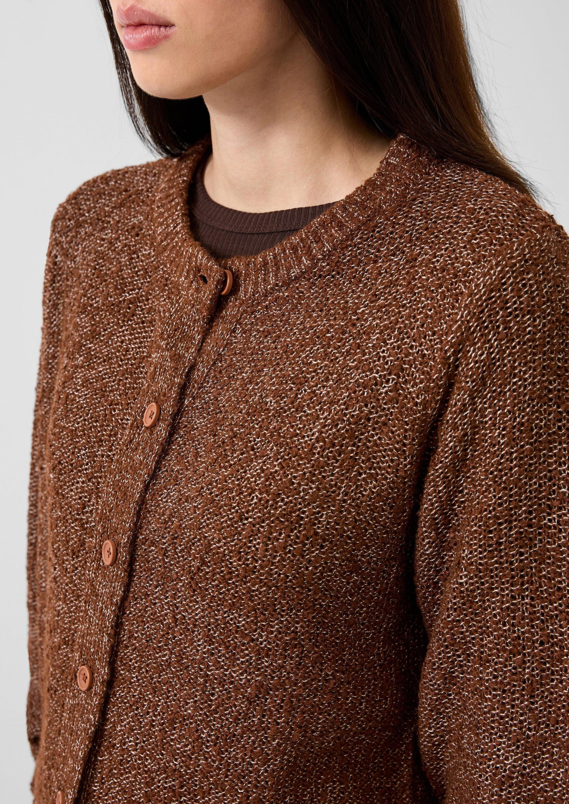 QS Cardigan Strickjacke Strickjacke in Bouclé-Optik – Bild 4 von 5