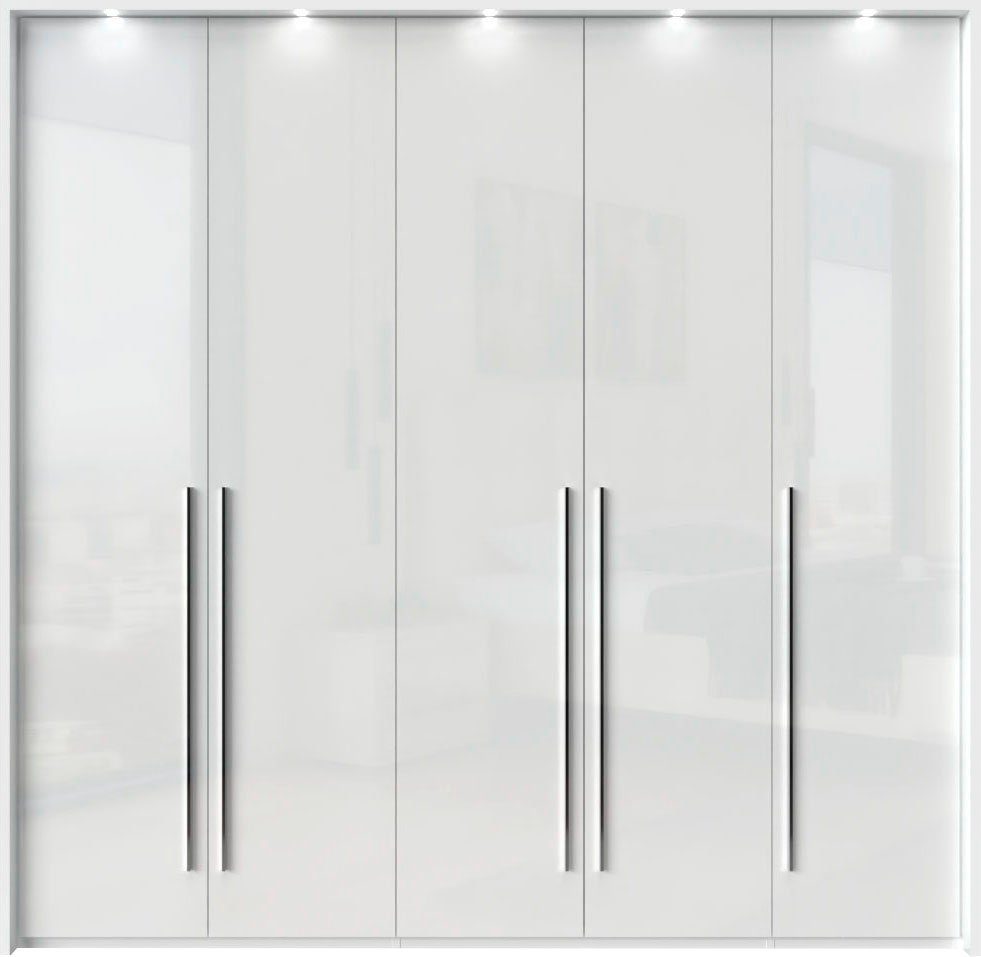 OTTO home Kleiderschrank Piano, inklusive Rahmen und Beleuchtung, soft-close-Funktion (viele Breiten zur Auswahl, 226cm hoch) beige oder weiß, UV lackiert, Hochglanzfronten, FSC-zertifiziert