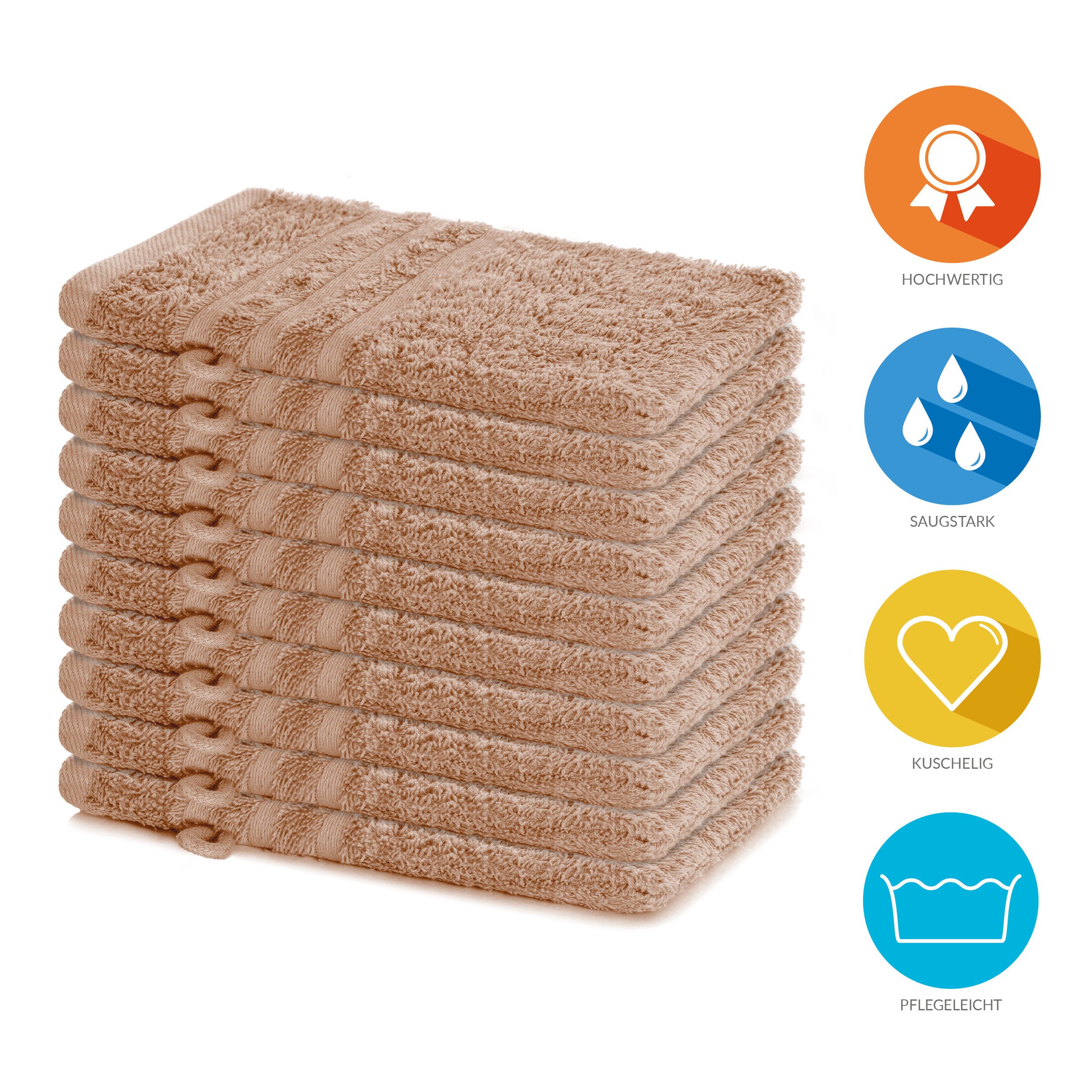 Lavea Handtuch Set Frottierserie Elena, Waschhandschuh günstig online kaufen