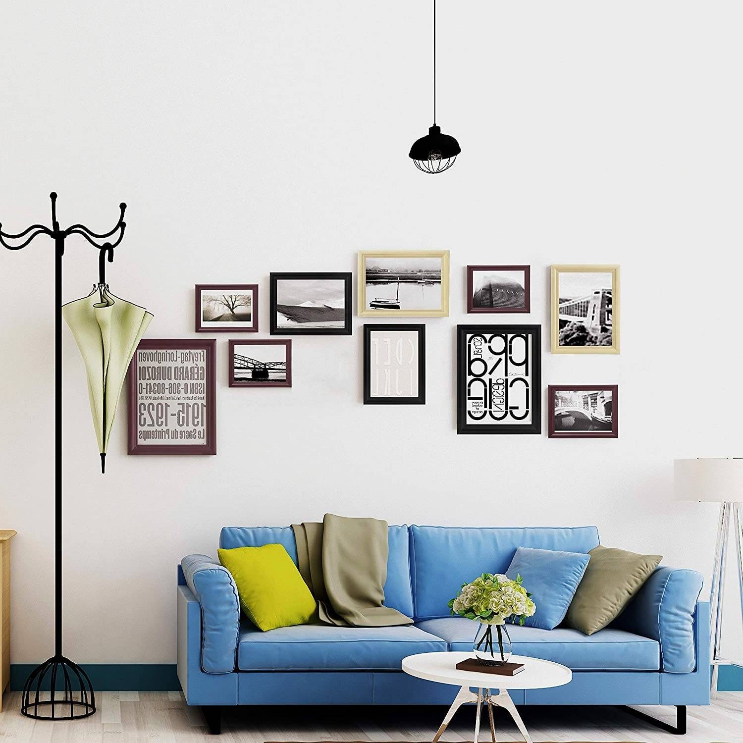 Woltu Bilderrahmen BRU9894sb, Fotogalerie, Holz Rahmen, Glasscheibe, Artos Stil Silber A4