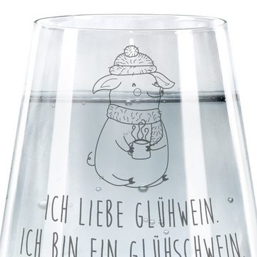 Mr. & Mrs. Panda Glas Schwein Glühwein - Transparent - Geschenk, Glühschwein, Advent, Weihn, Premium Glas, Elegantes Design