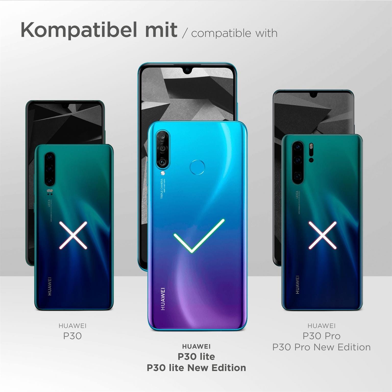 ONEFLOW Handyhülle für Huawei P30 Lite New Edition Glitzer Hülle Glitter Case Schwarz 6,15 Zoll, Hülle Glitzernd Dünne Schutzhülle mit Kameraschutz Frauen Glitzerhülle