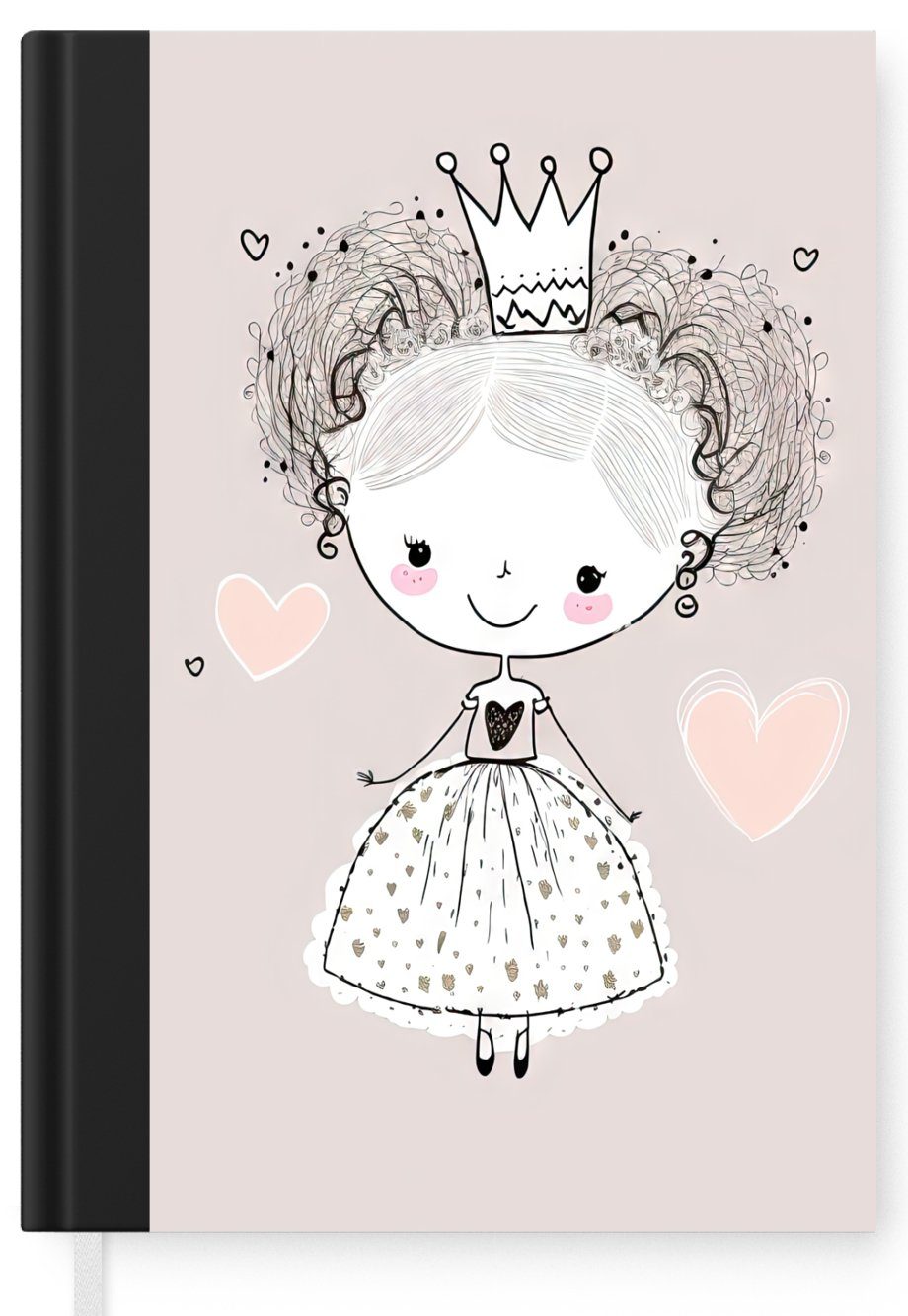 MuchoWow Notizbuch Prinzessin - Kinder Journal, Haushaltsbuch Mädchen - Seiten, Tagebuch, - 98 Krone Notizheft, Kleid, Merkzettel, - A5