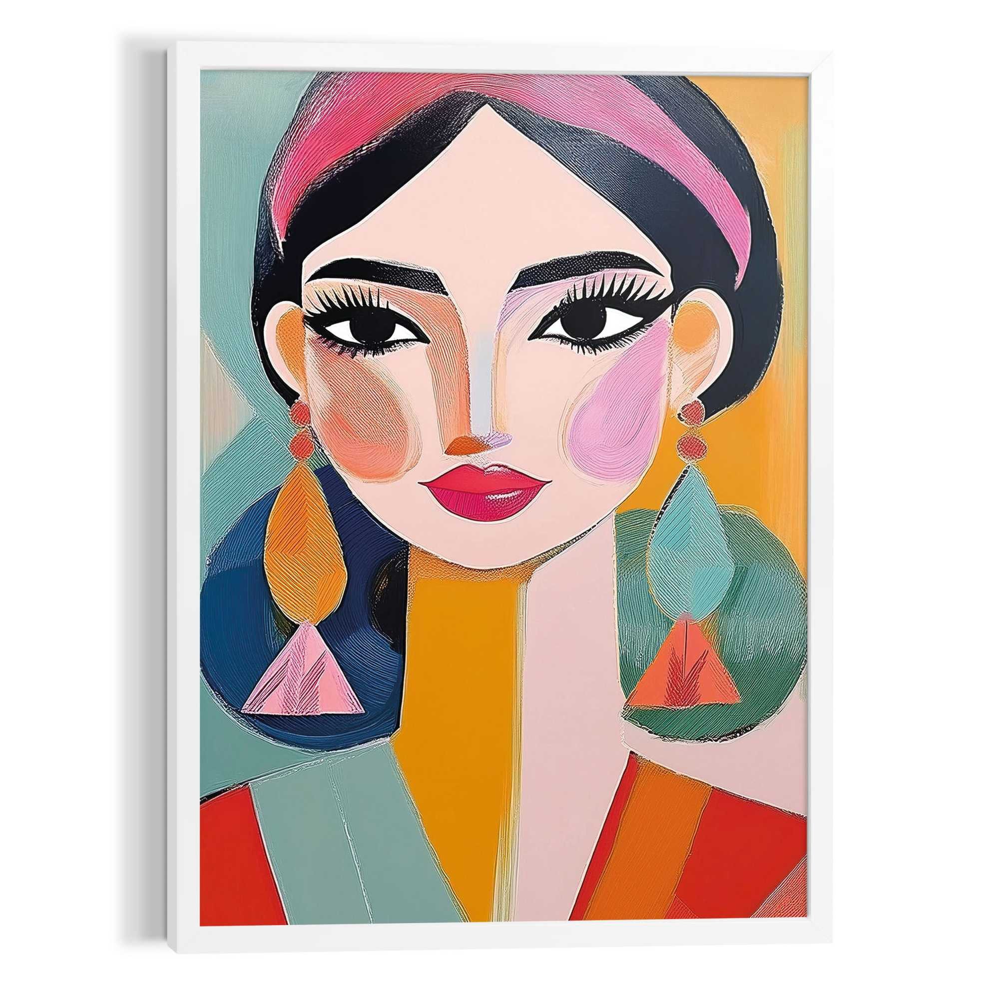 Reinders! Poster Farbenfrohe Frau, Wohnzimmer - Mehrfarbig - MDF - Abstrakt - 50x70 cm