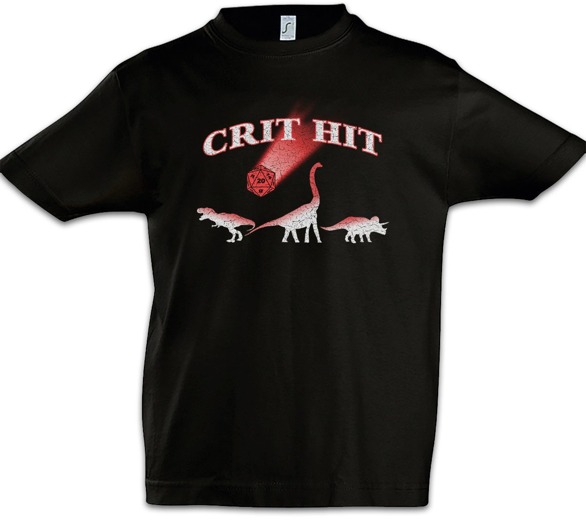 Print-Shirt Crit Hit Kinder T-Shirt RPG Roleplay Dungeons MMORPG Online Dragons