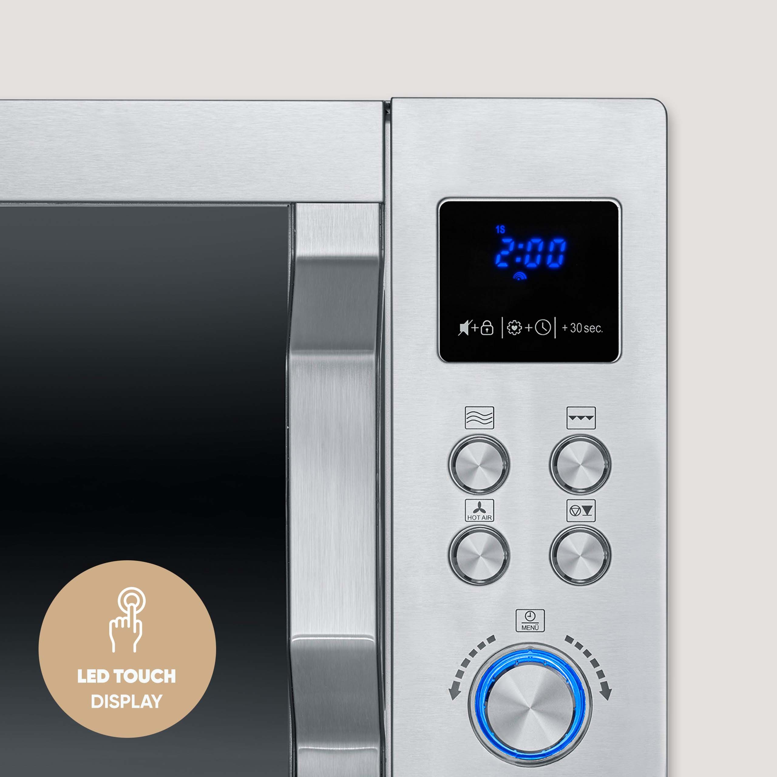 Severin Mikrowelle MW 7918 CrispyWave - Mikrowelle mit Grill- und Heißluftfunktion, elektrisch, 4-in-1, Mikrowelle Backofen Grill Heißluftfritteuse, bis 230°C,  – Bild 5 von 5