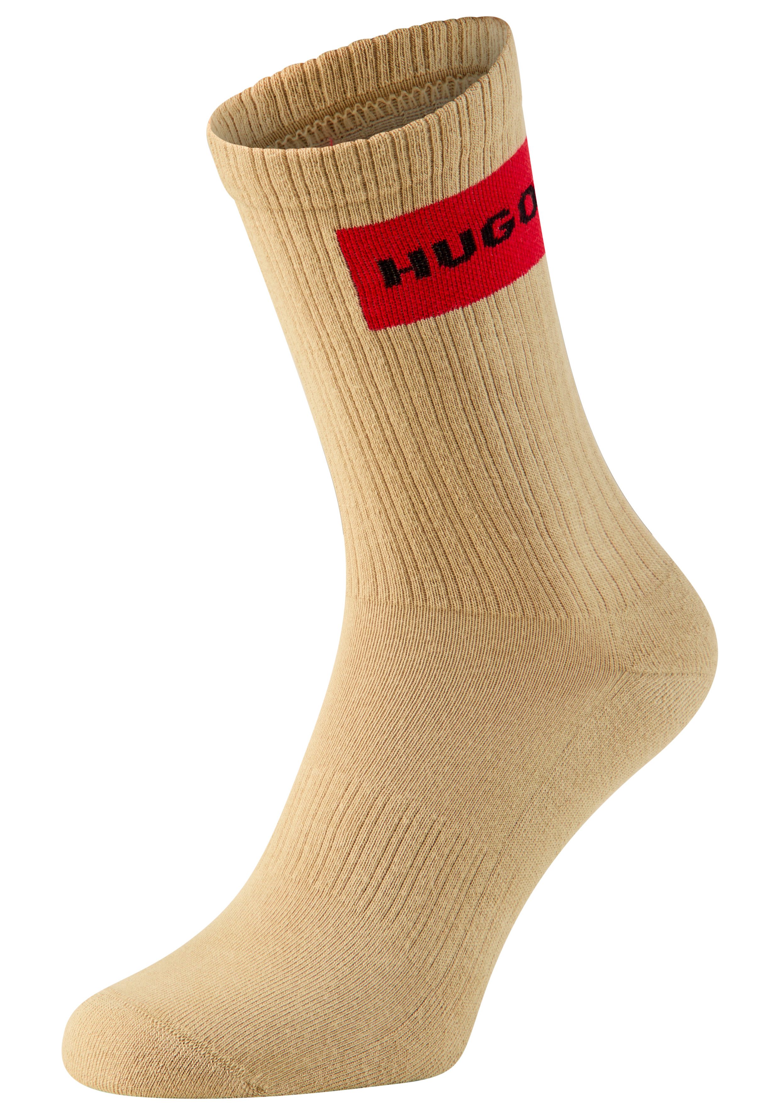 HUGO Freizeitsocken 3P QS RIB LABEL (Packung, 3-Paar, 3er) mit kontrastfarb günstig online kaufen