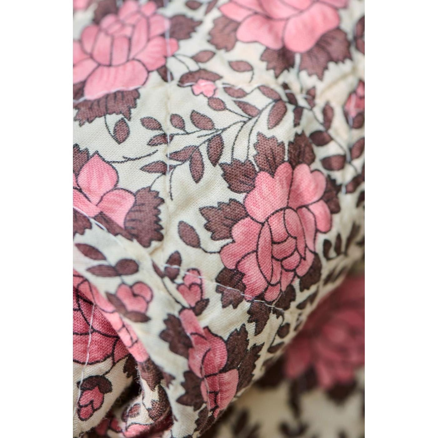 Wohndecke Ib Laursen Quilt Decke Tagesdecke Blumenmuster Rosa Braun (130x18 günstig online kaufen