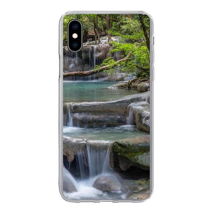 MuchoWow Handyhülle Wasserfälle im Erawan Asian National Park Handyhülle Apple iPhone Xs Max Smartphone-Bumper Print Handy