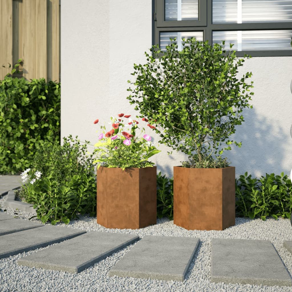 vidaXL Blumentopf Pflanzkübel 2 Stk. Sechseckig günstig online kaufen