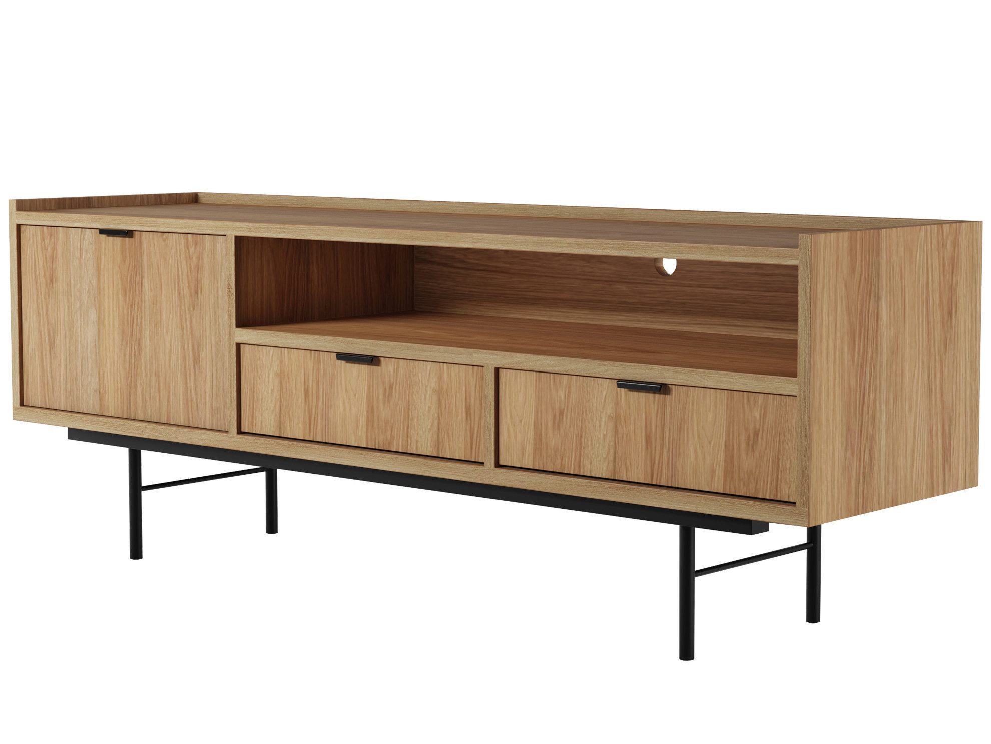 Beautysofa TV-Schrank Evron mit 2 Schubladen, Türen und offene Ablage (zwei moderne Farben zur Auswahl) Breite: 200 cm oder 150 cm