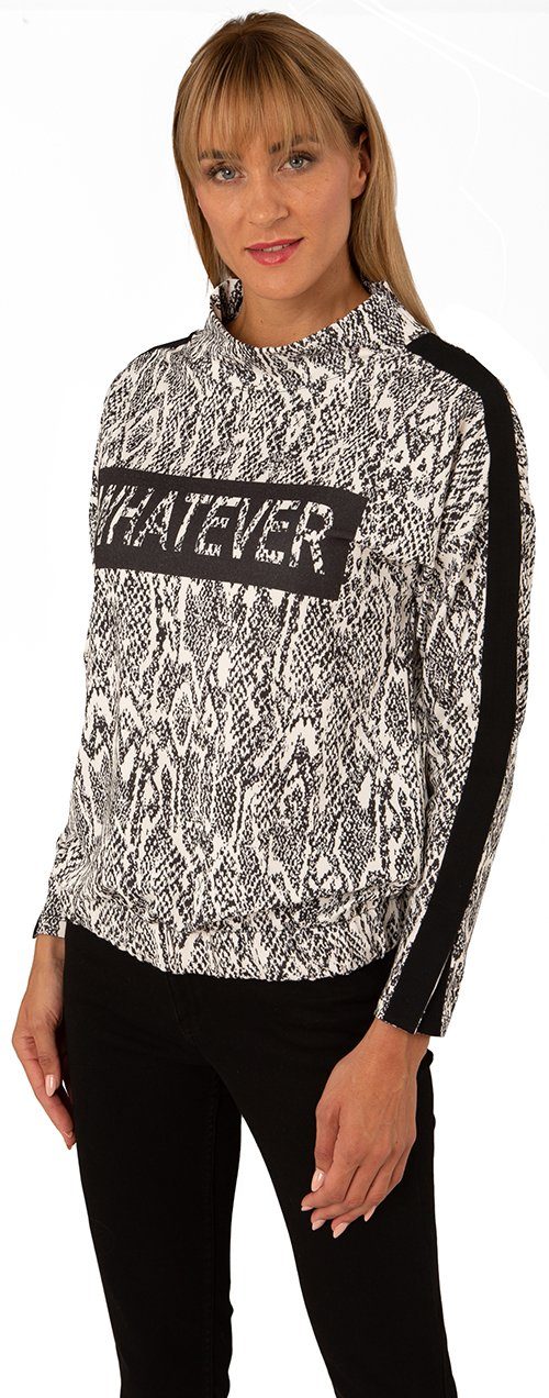 Sweatshirt 189-7642 mit elastischen Bund in modernen Snakeprint