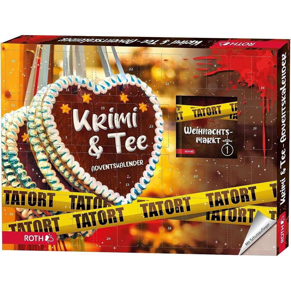 Roth Adventskalender Krimi & Heißgetränk, mit Bio-Heißgetränkbeutel und Krimibuch in 24 Kapiteln, für Erwachsene