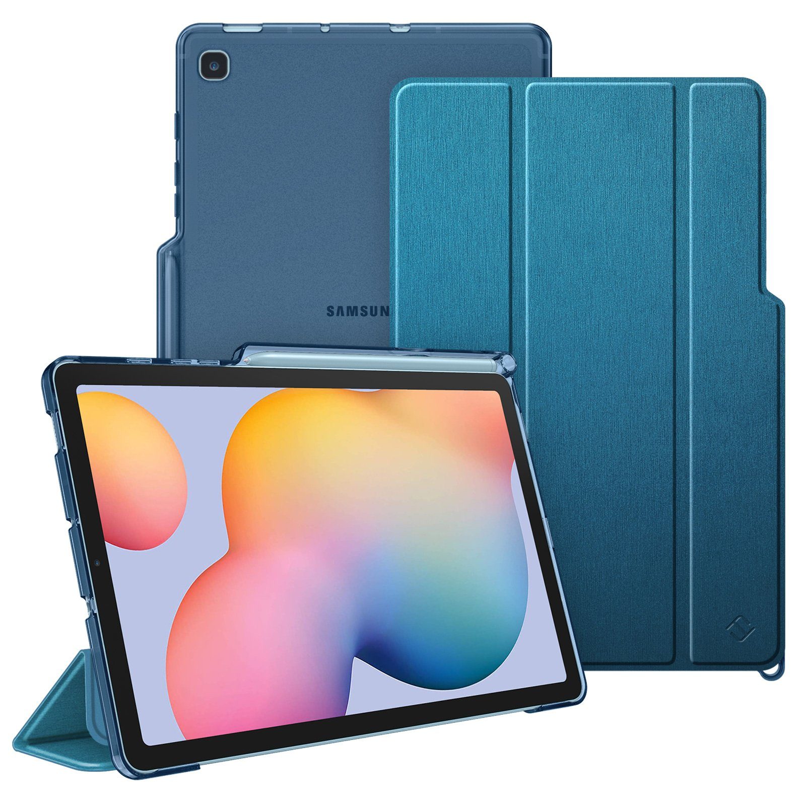 Fintie Tablet-Hülle für Samsung Galaxy Tab S6 Lite 10,4 Zoll 2024/2022/2020 Tablet, Slim Hülle mit Transparenter Rückseite und Auto Schlaf/Wach Funktion