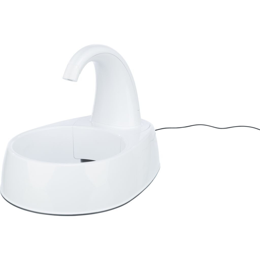 TRIXIE Trinkbrunnen Trinkbrunnen Curved Stream - weiß - 2,5 l/25 × 24,5 × 35 cm